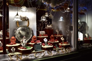 A festively decorated Cousins shop window
