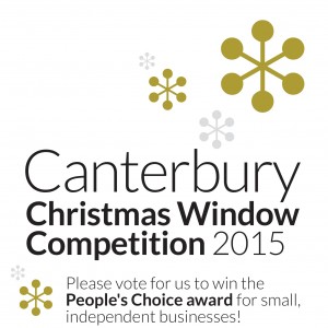 Canterbury Christmas Window Competition 2015 - please vote for us to win the People's Choice Award for small independent businesses!