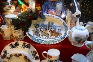 A festively decorated Cosmo China window