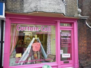 The exterior of Curtain Call curtain store
