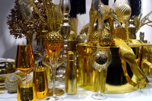 Golden christmas Fenwick ornaments