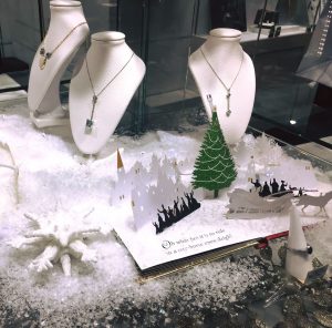 A festively decorated Luke Goldsmiths window