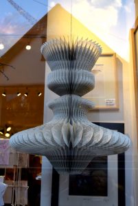 A paper book page lantern in Sowley UK