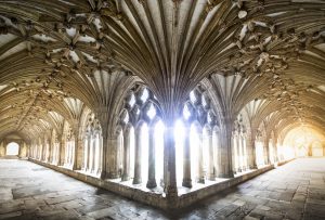 A photo of the cloisters in Canterbury Cathedral