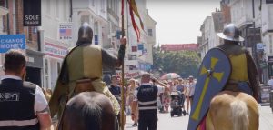 A video thumbnail of the Medieval Pageant parade