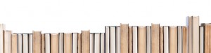 Books or various sizes lined up