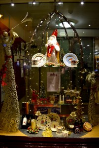 A decorative nativity scene in a Cathedral Shop window