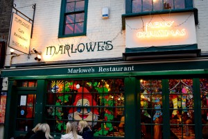 Marlowes Restaurant decorated for christmas