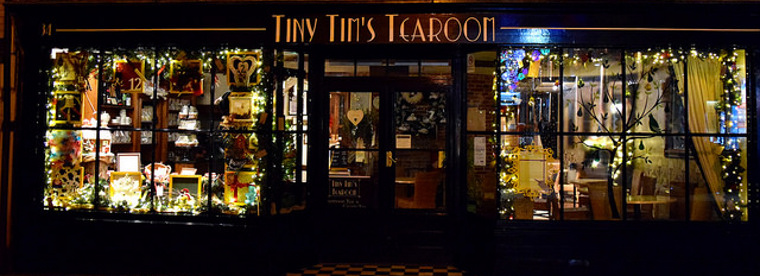 Tiny Tims Tearoom decorated for christmas