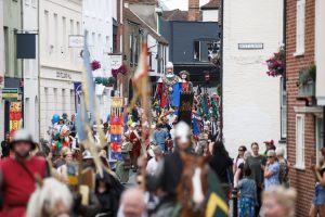 The medieval pageant marching through Canterbury high street