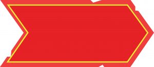 A red decorative banner