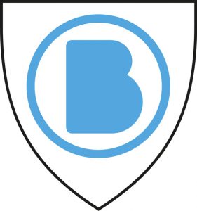 A blue Beaney symbol in a shield