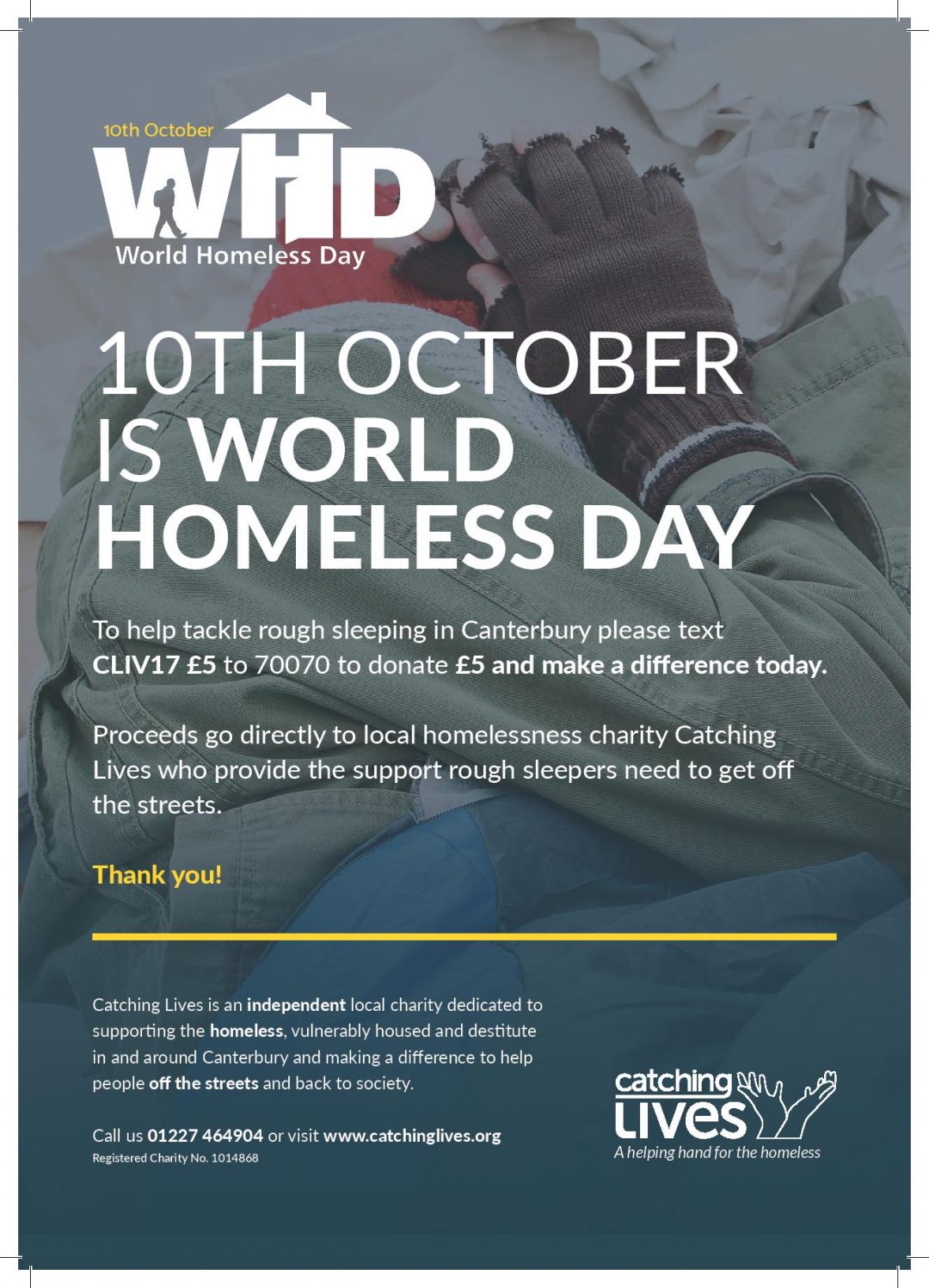 WHD - 10th October is World Homeless Day poster