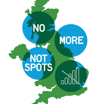 The British isles with bubbles of text over it that reads NO MORE NOT SPOTS