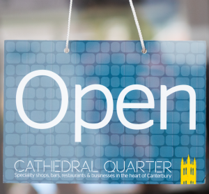 A Cathedral Quarter open sign