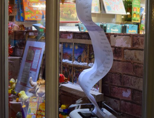 Christmas decorations in Whirligig shop window