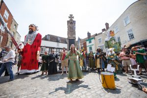 A performance at the medieval pageant