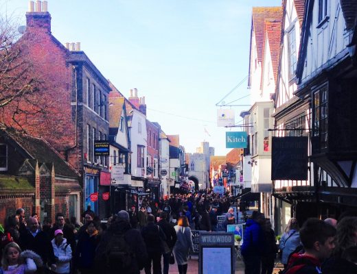 A crowded Canterbury high street