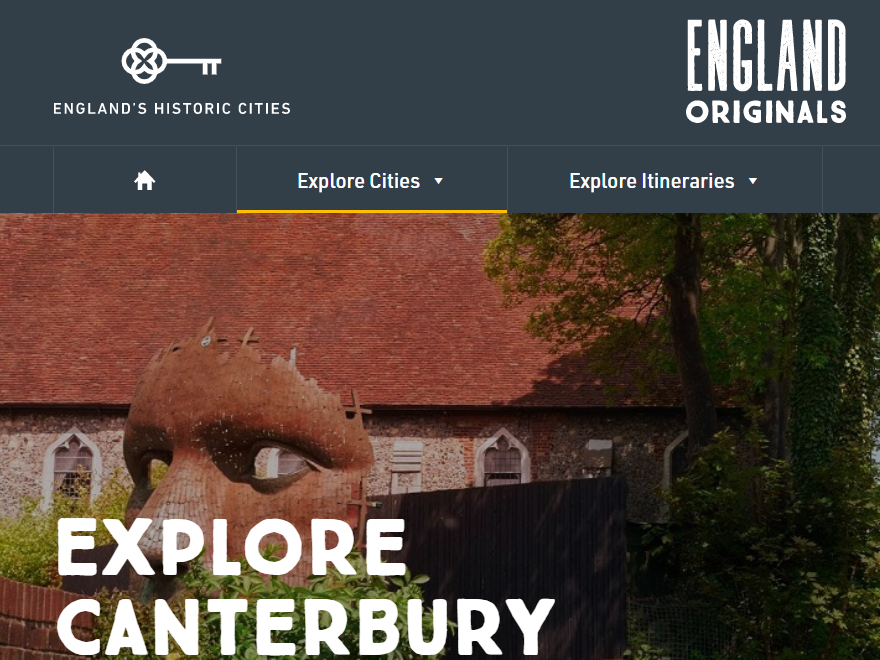 England's Historic Cities - England Originals - Explore Canterbury webpage