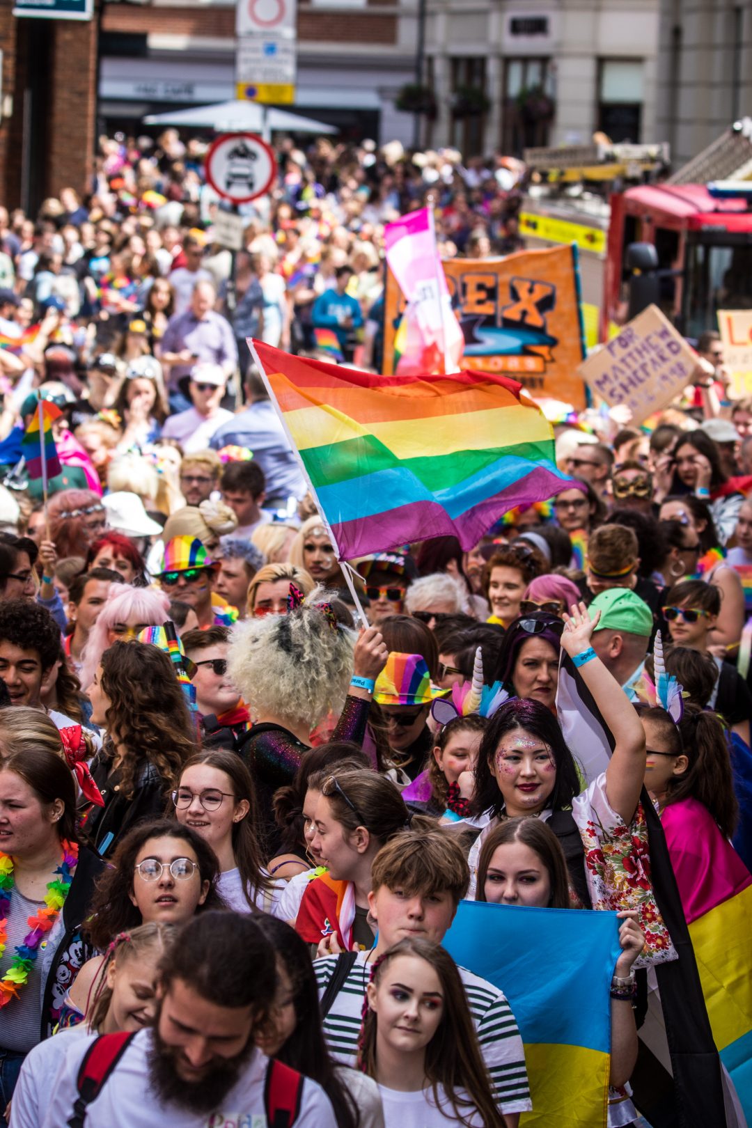 A pride parade in Canterbury
