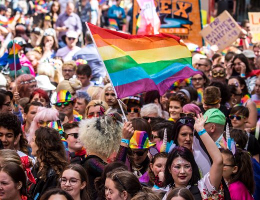 A pride parade in Canterbury