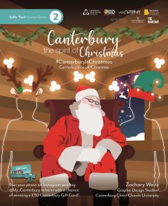 A Santa themed Canterbury the spirit of Christmas poster