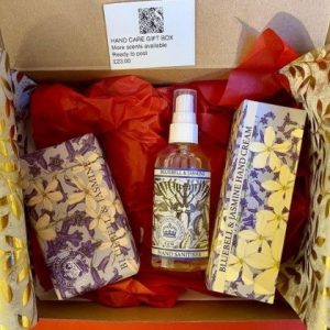 Some Bluebell & Jasmine skin products in a gift box