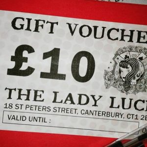 Gift voucher - £10 - The Lady Luck