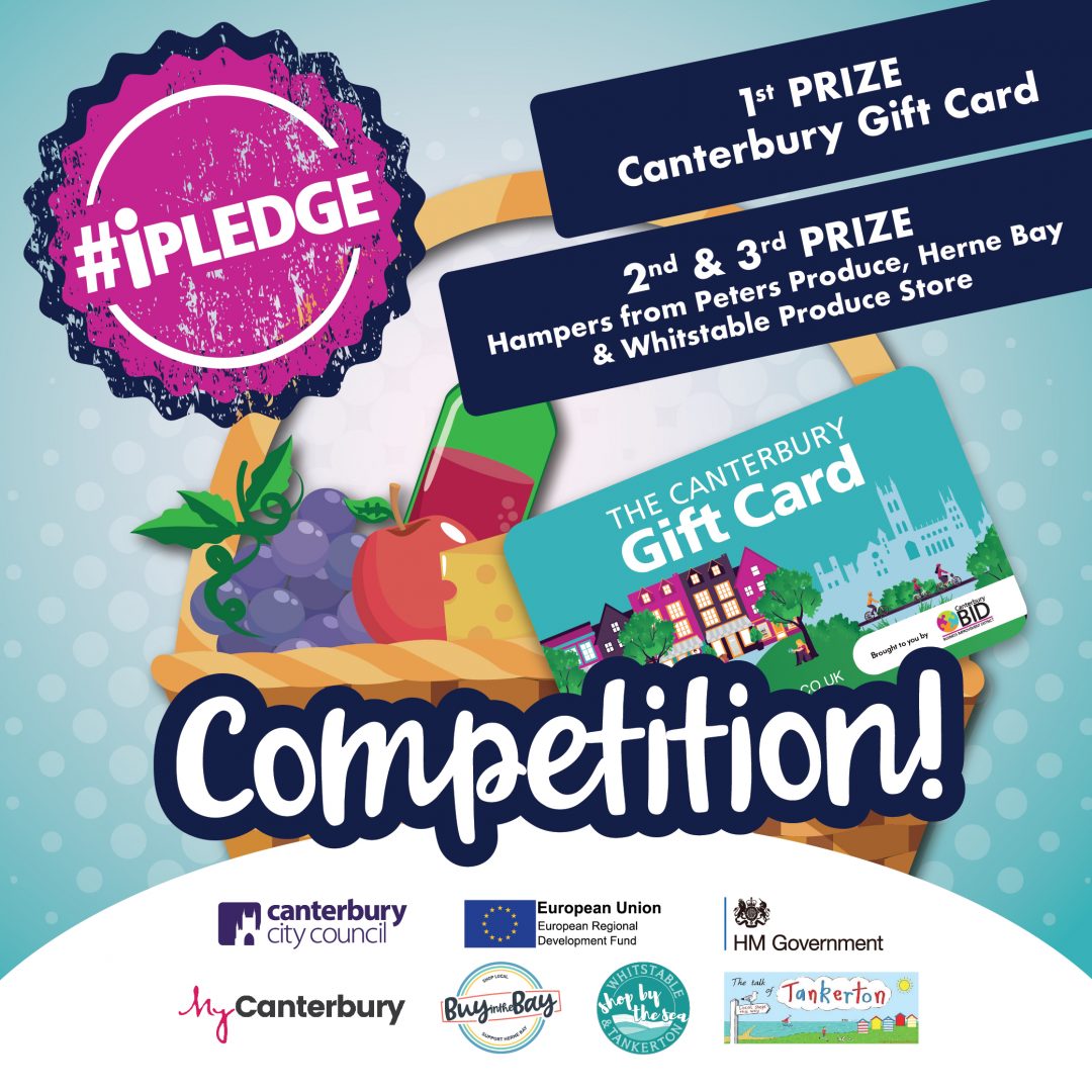 iPledge competition - 1st prize: Canterbury gift card - 2nd & 3rd prize: hampers from Peters Produce, Herne Bay & Whitstable Produce Store