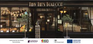 A banner photo of the front of Tiny Tim's Tearoom
