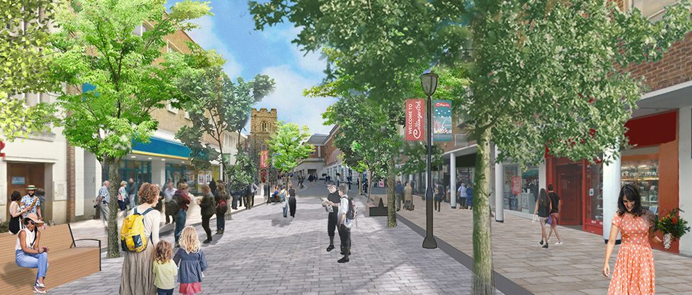 A concept image of a high street redesign
