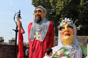 A photo of some Giants from the Medieval Pageant