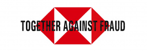 The HSBC logo with Together Against Fraud written over it