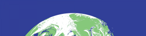 A banner of the top of an illustration of the planet earth