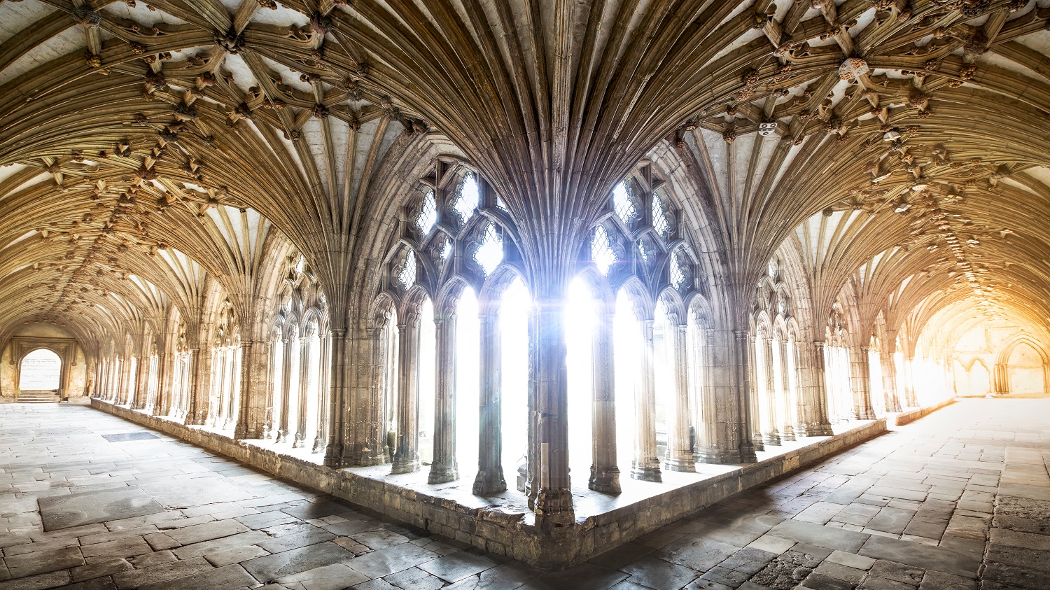 A photo of a cloister in Canterbury Cathedral