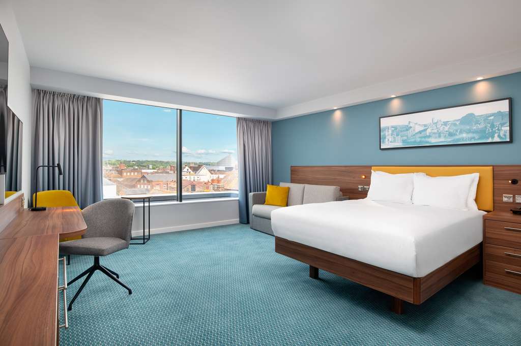A photo of a Hampton by Hilton hotel room