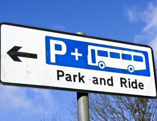 A photo of a park and ride sign