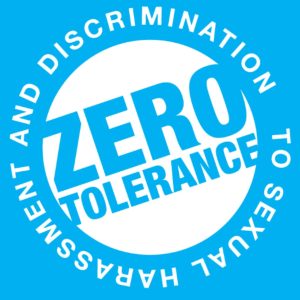 logo for zero tolerance to sexual harassment and discrimination