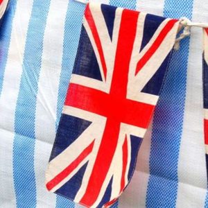 A photo of Union Jack bunting