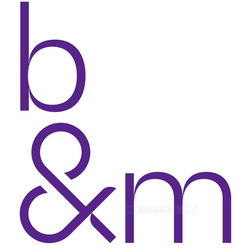 'b&m' logo