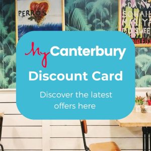 A poster for the 'MyCanterbury Discount Card'