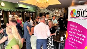 A photo of a crowded room at a Canterbury Bid event