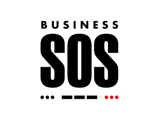 A logo that reads 'BUSINESS SOS' with 'SOS' in morse code beneath it